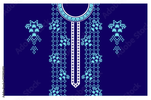 Neck embroidery, for man and woman, traditional  floral ornament for collar decoration