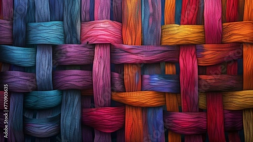 The intricate weaving of fibers creates a textured background that resembles a woven tapestry.