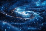 Starry night, abstract galaxy swirls, wide lens, deep blues for cosmic wallpaper , octane render