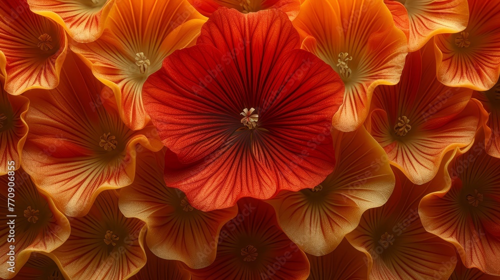 A close-up of a bloom with red and yellow petals, red and yellow petals surrounding the center A close-up of a bloom with red and yellow petals, red and yellow petals surrounding the center
