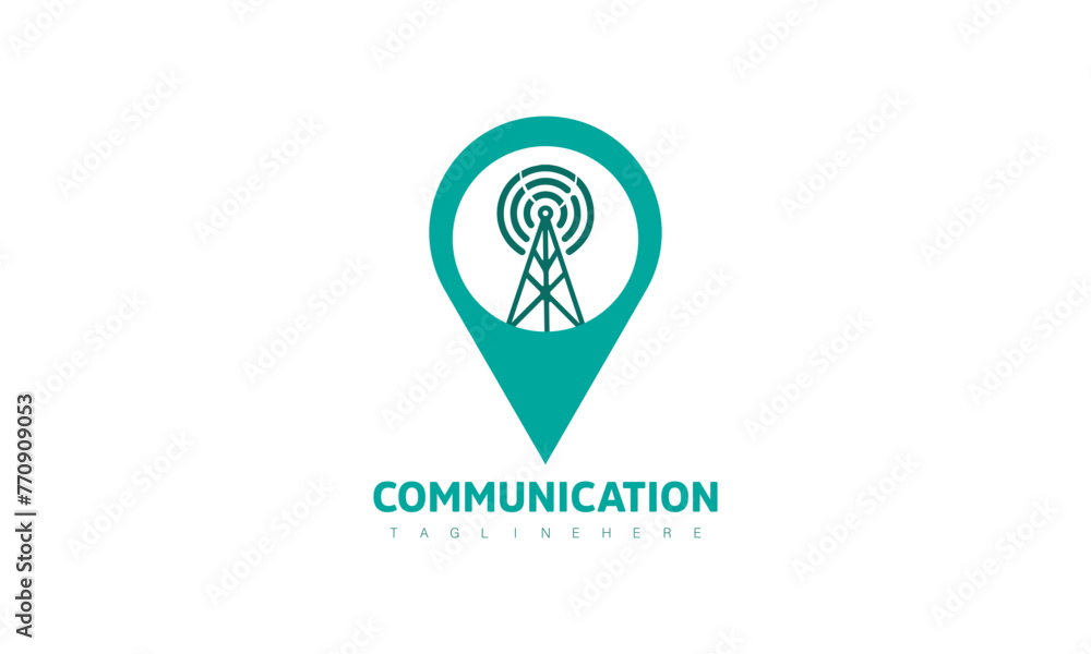 Communication vector logo. Communication button icon with circle. Communication vector logo. Communication button icon with circle.