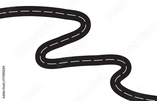 Seamless pattern empty asphalt road with turns in top view. Horizontal asphalt road template. 11:11