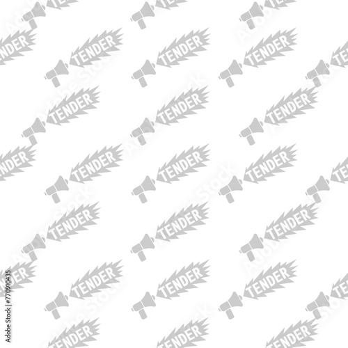 Tender business seamless pattern isolated on white