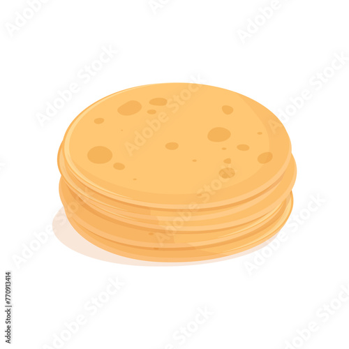 Stack of round empty corn tortillas tacos