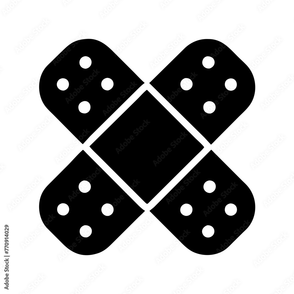 Bandage silhouette vector illustration icon. Bandage silhouette vector illustration icon.