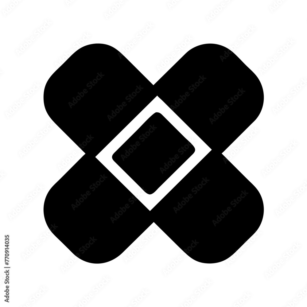 Bandage silhouette vector illustration icon. Bandage silhouette vector illustration icon.