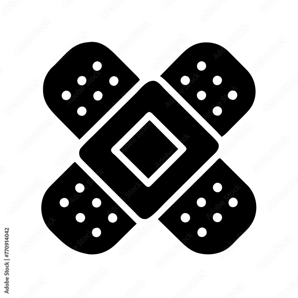Bandage silhouette vector illustration icon. Bandage silhouette vector illustration icon.