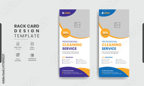 Cleaning Service Rack Card or Dl Flyer Template Design