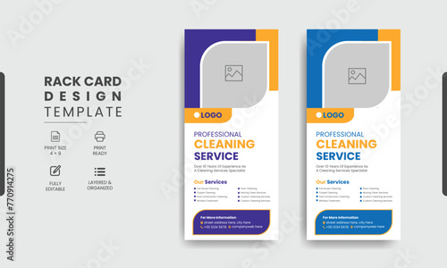 Cleaning Service Rack Card or Dl Flyer Template Design