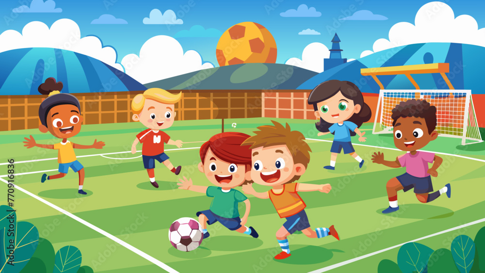 custom made wallpaper toronto digitalkids soccer game boys playing soccer football on