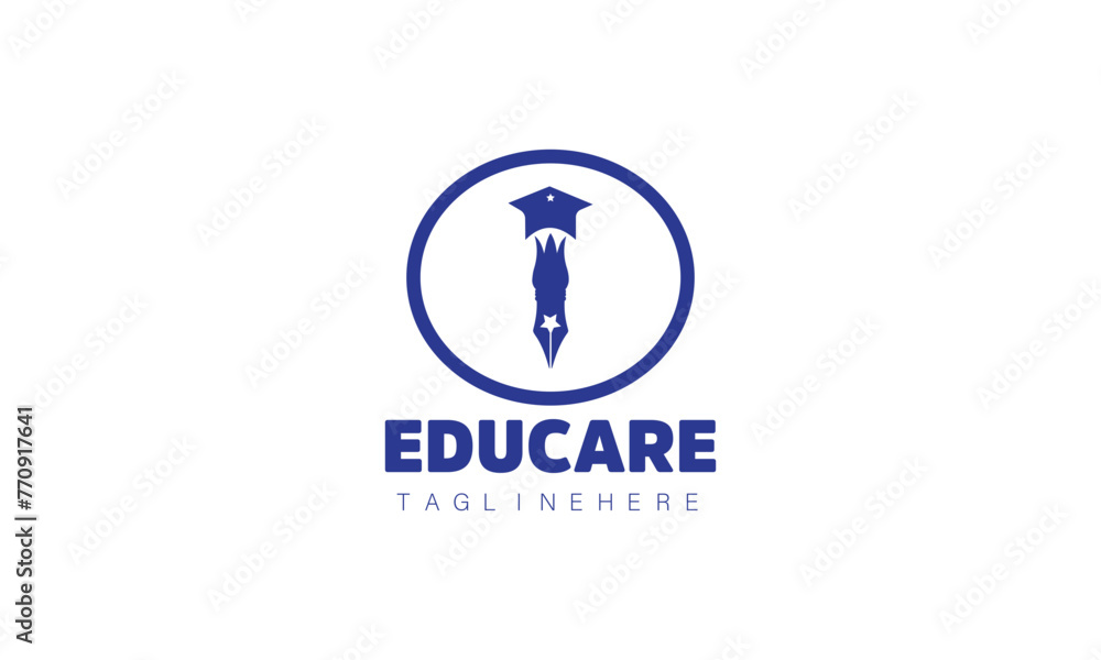 Education logo design template, suitable for academy, School, Graduation