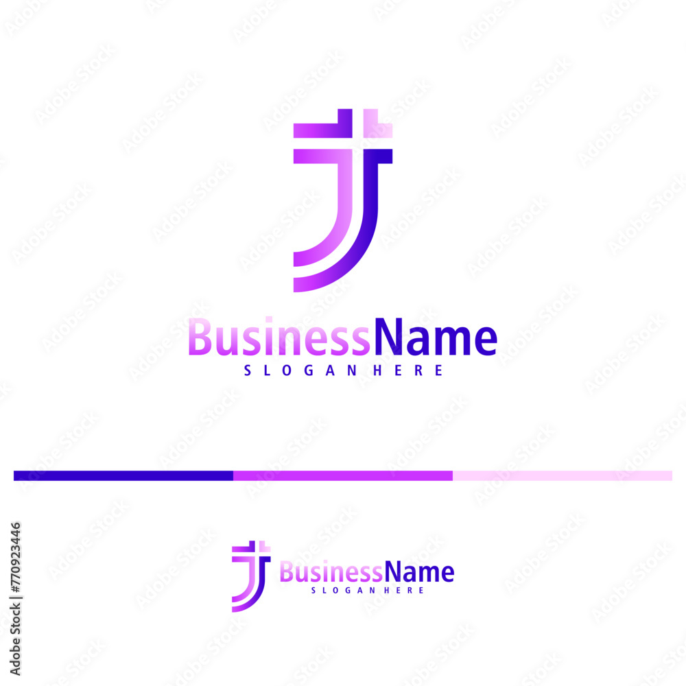 Obraz premium Letter J logo design vector. Creative Initial J logo concepts template