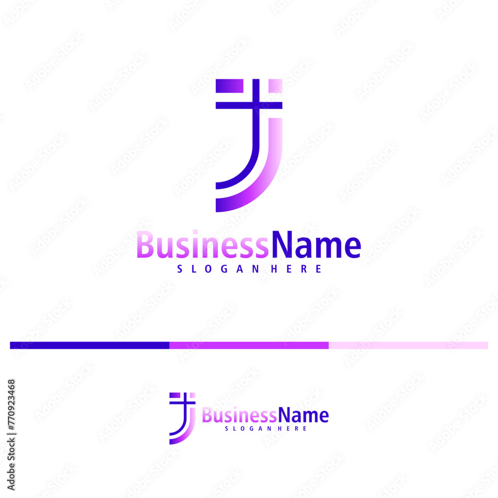 Fototapeta premium Letter J logo design vector. Creative Initial J logo concepts template