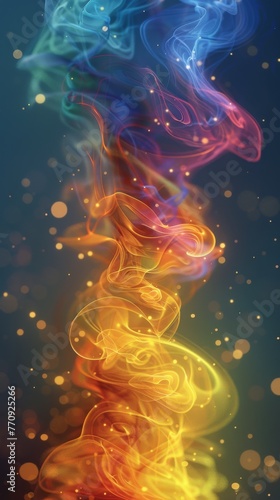 Multicolored Background With Wavy Lines