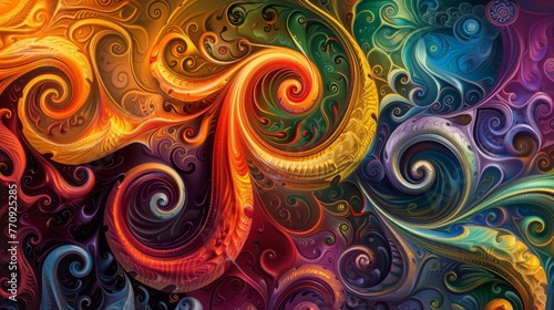 A vibrant  colorful texture background with swirling patterns and intricate details.