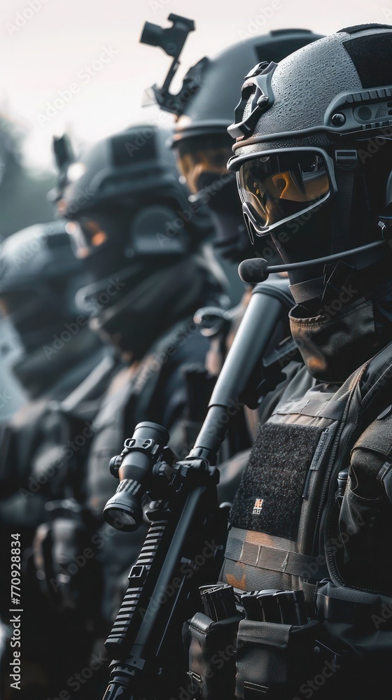 A tactical team in stealth mode, ensuring public safety through precise and covert operations