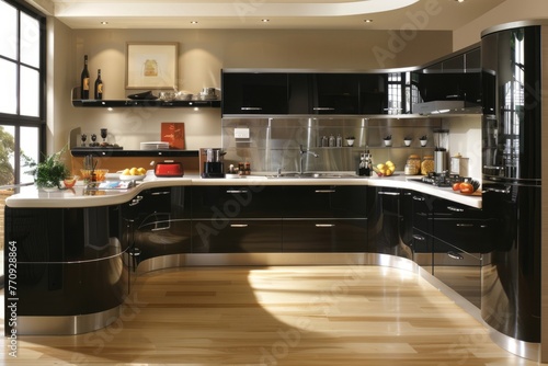 The convenience and efficiency of a modern kitchen layout  designed for modern living