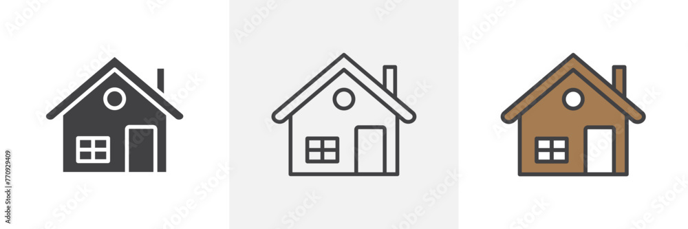 House and Real Estate Property Icons. Home and Shelter Representation Symbols. House and Real Estate Property Icons. Home and Shelter Representation Symbols.