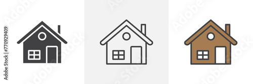 House and Real Estate Property Icons. Home and Shelter Representation Symbols.