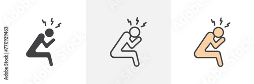 Anxiety Relief and Stress Management Icons. Mental Health and Emotional Wellness Symbols.