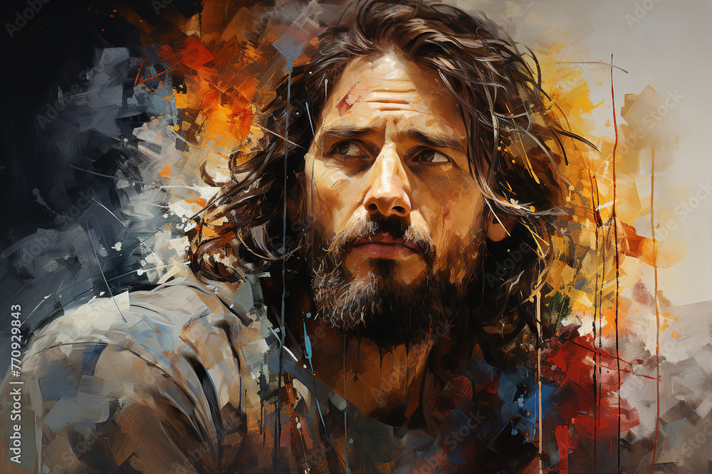 Generative AI portrait of Jesus Christ son of man