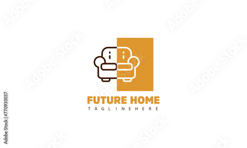 Universal premium furniture logo. Luxury universal interior design logotype symbol.