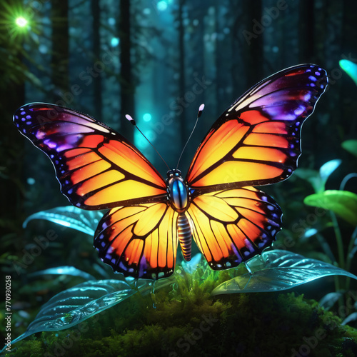 Baśniowy wielokolorowy motyl
