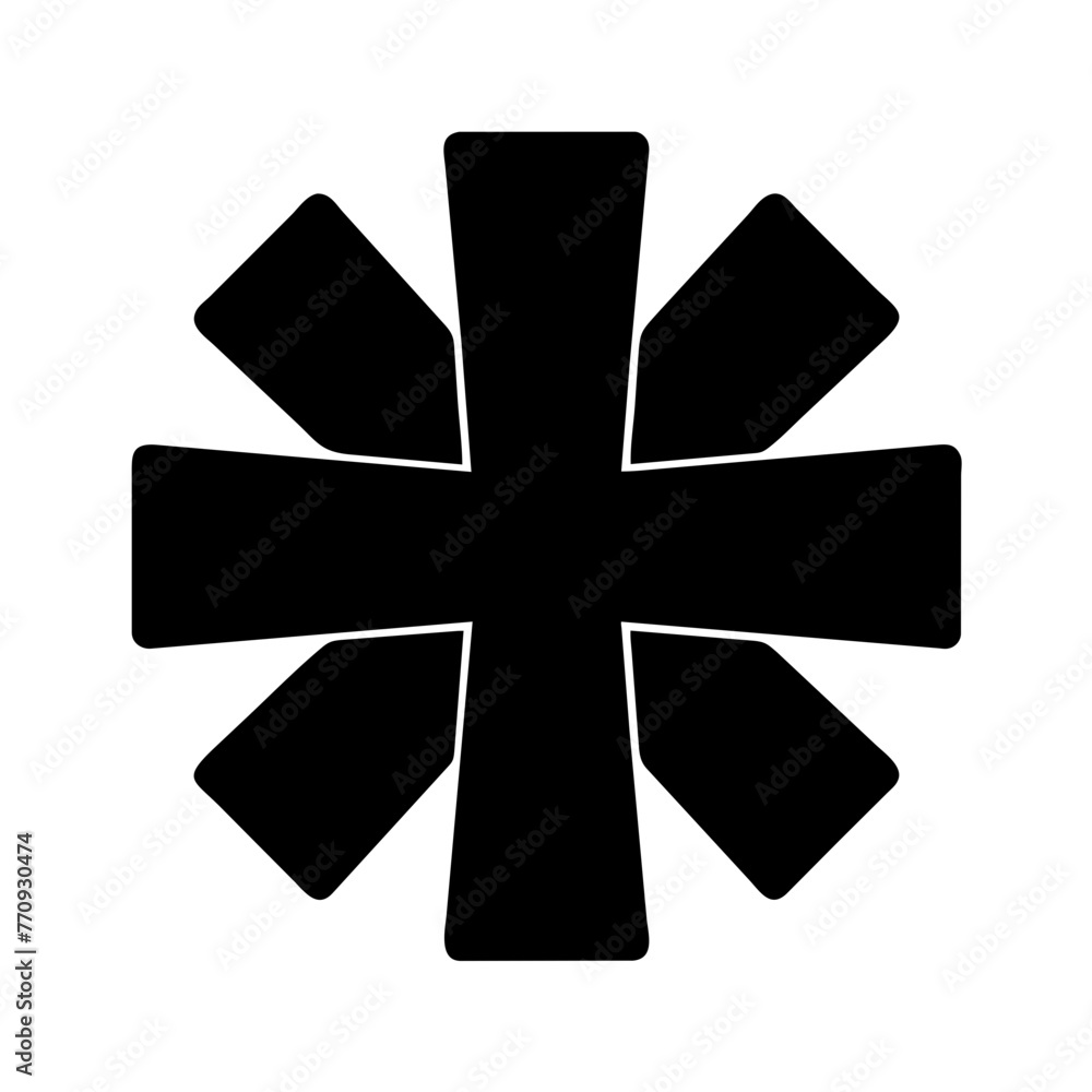 Medical Cross silhouette vector illustration icon.
Medical Cross silhouette vector illustration icon.