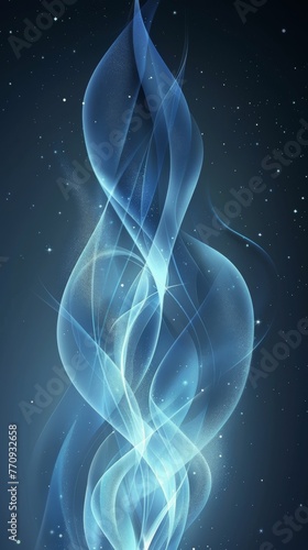 Blue Background With Leaves and Stars