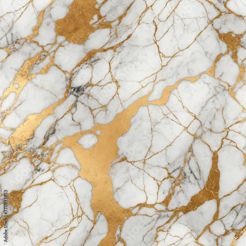 Marble white texture with gold streaks - white marble and gold background