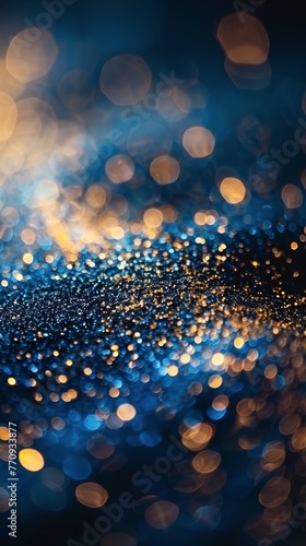 Blurry Blue and Gold Lights