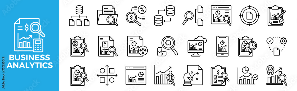 Business analytics icon set for design elements Business analytics icon set for design elements