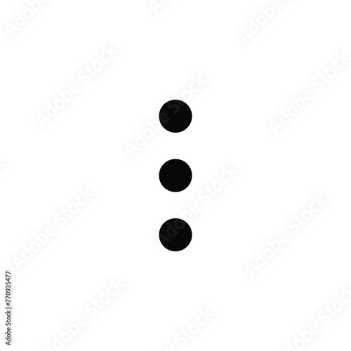 Vertical ellipsis vector icon. Menu flat sign design. Ellipsis symbol pictogram. Drop down options icon. Menu sign. More menu sign. UX UI icon