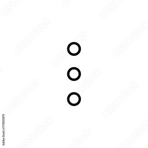 Vertical ellipsis vector icon. Menu flat sign design. Ellipsis symbol pictogram. Drop down options icon. Menu sign. More menu sign. UX UI icon