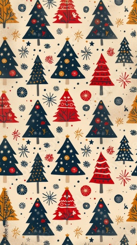 Festive Christmas Tree With Hanging Ornaments
