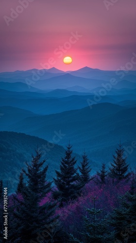 Vibrant Sunset With Clouds