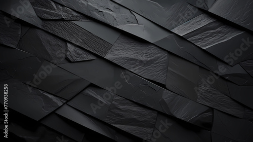 Black slate backdrop pattern Abstract matt black