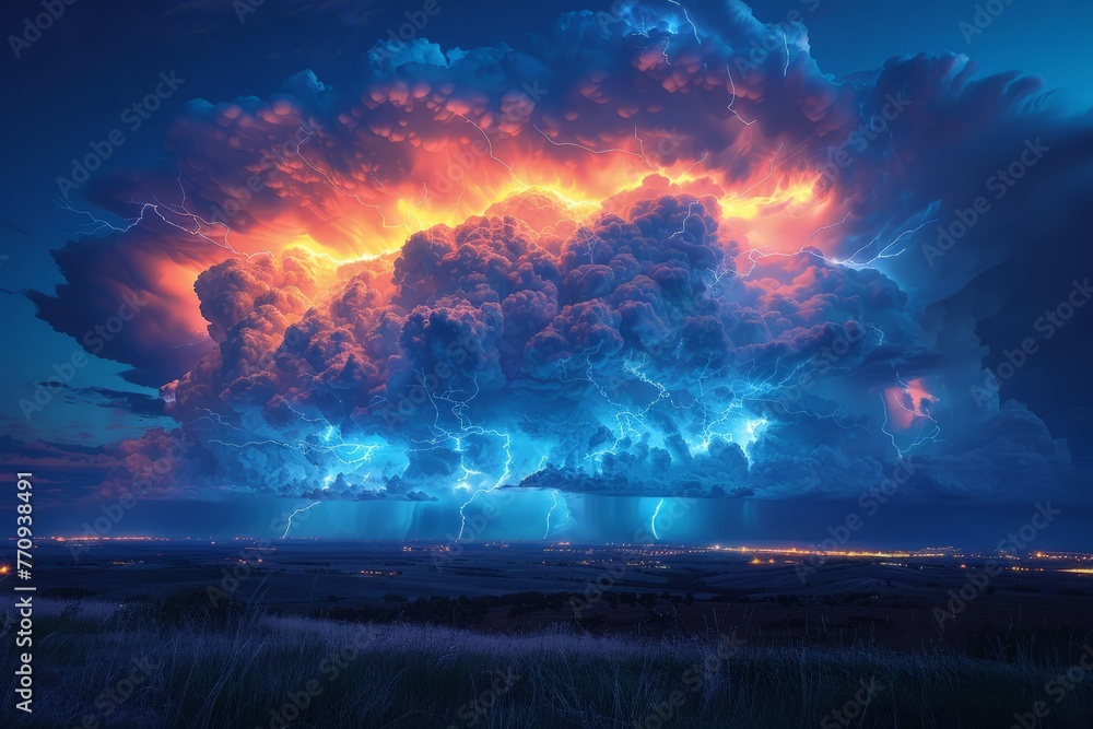 Massive Lightning-Filled Cloud