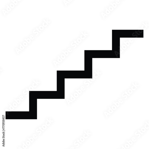 Staircase, stairs or stairwell sign line art vector icon for print. Black, bold, regular, thin, light icon from hotel and restaurant collection.