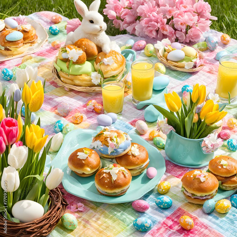 Obraz premium easter table setting