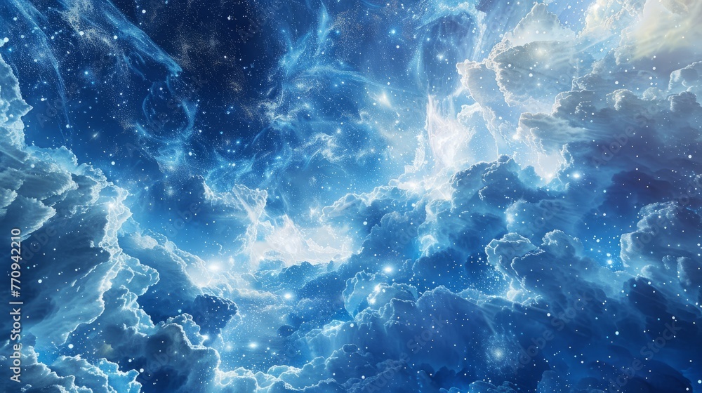 Fototapeta premium Explosive waves of cosmic energy. Abstract colored background.