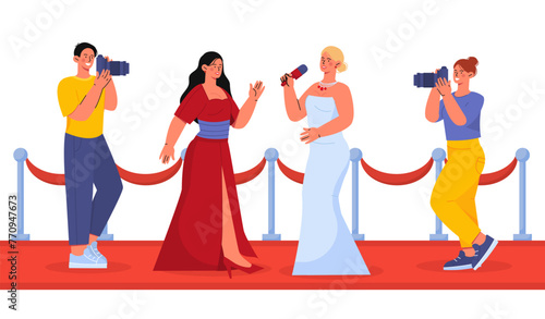 Celebrity at red carpet vector