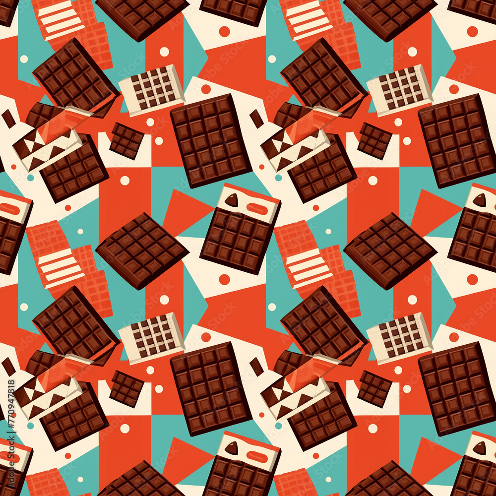 Abstract seamless food pattern with pieces of chocolate Abstract seamless food pattern with pieces of chocolate