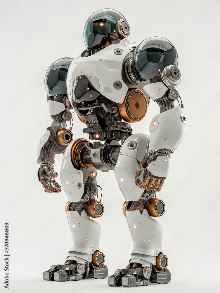 full body image multiple angles, of mechanical futuristic robot made of blue and silver materials in modern conceptual design, made of transparent plastic, on a white background full body image multiple angles, of mechanical futuristic robot made of blue and silver materials in modern conceptual design, made of transparent plastic, on a white background