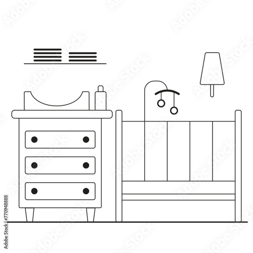 Vector illustration for badyroom interior - Furniture signs new