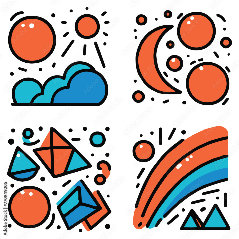 Obraz premium Vector sky doodle wallpaper art 7