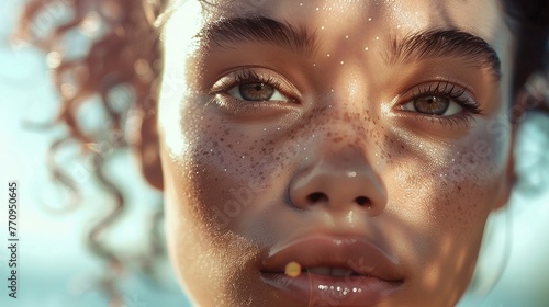 Radiant beauty portrayed through the soft, dewy skin of a young woman, illustrating the efficacy of advanced skincare techniques.