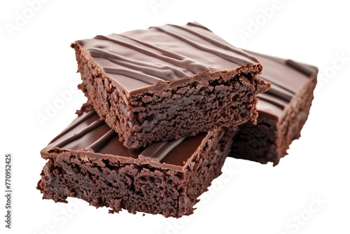 Brownie Cake Isolated on Transparent Background