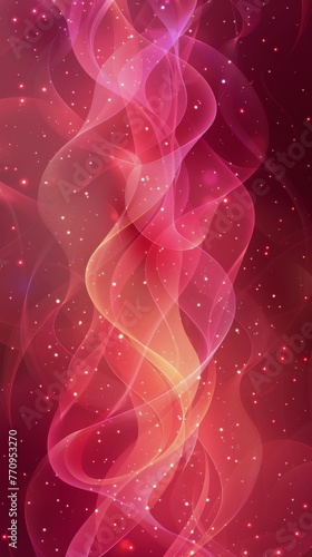 Vibrant Red and Pink Background With Billowing Smoke