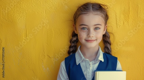Little Girl in Green Sweater and Glasses